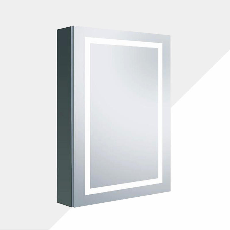Single Door Aluminum Frameless LED Mirror Medicine Cabinet
