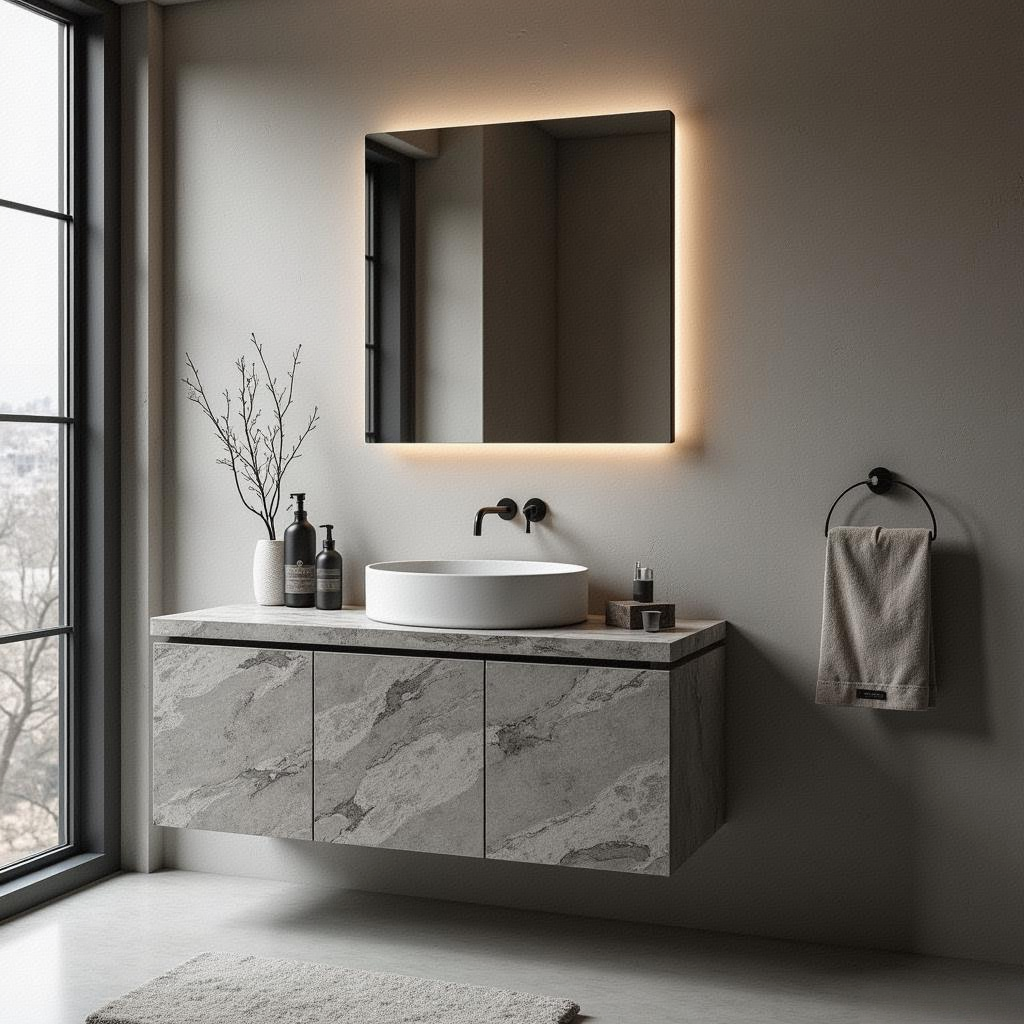 Slate Material Bathroom Basin Cabinet